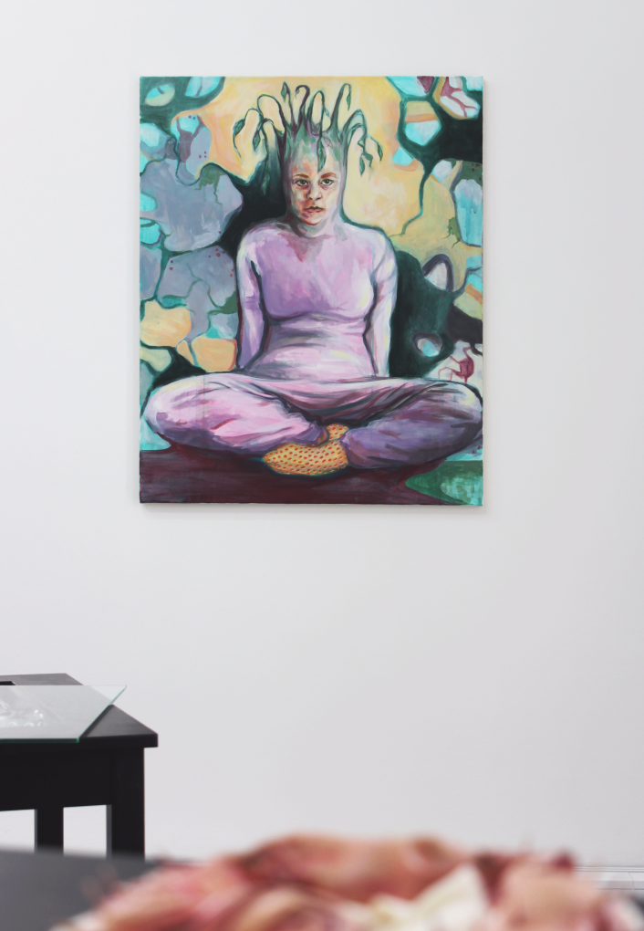 2019, Plantae tristis, 80x100 cm, Acryl auf Leinwand, Ausstellungsansicht